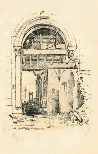 AK / Ansichtskarte Fresnoy-au-Val AMIENS 80 Somme Portal Truemmer Gutjahr-Serie B Nr. III Kuenstlerkarte