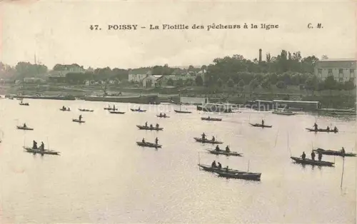 AK / Ansichtskarte Poissy Saint-Germain-en-Laye 78 Yvelines La flotille des pêcheurs à la ligne