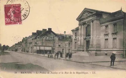 AK / Ansichtskarte MANTES-LA-JOLIE Mantes-sur-Seine 78 Yvelines Palais de Justice et Rue de la République