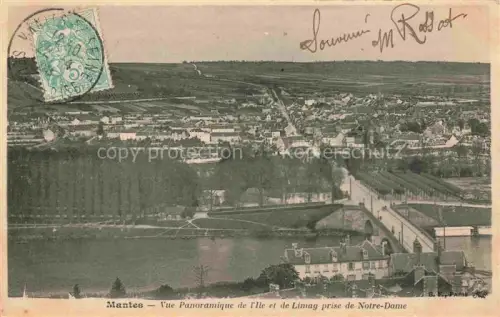 AK / Ansichtskarte MANTES-LA-JOLIE Mantes-sur-Seine 78 Yvelines Vue panoramique de l'Ile et de Limay prise de Notre-Dame