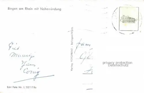 AK / Ansichtskarte Bingen Rhein Rheinland-Pfalz Fliegeraufnahme mit Nahemuendung