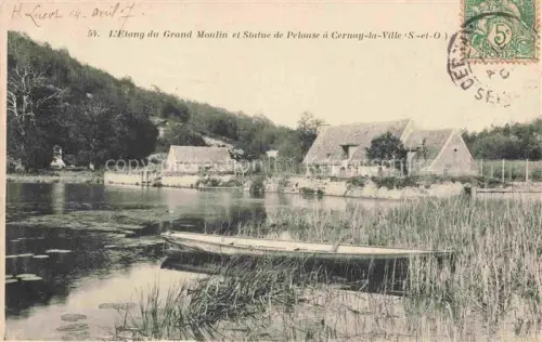 AK / Ansichtskarte Cernay-la-Ville Rambouillet 78 Yvelines Etang du Grand Moulin et Statue de Pelouse