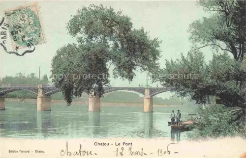 AK / Ansichtskarte Chatou Saint-Germain-en-Laye 78 Yvelines Aux bords de la Seine et le pont