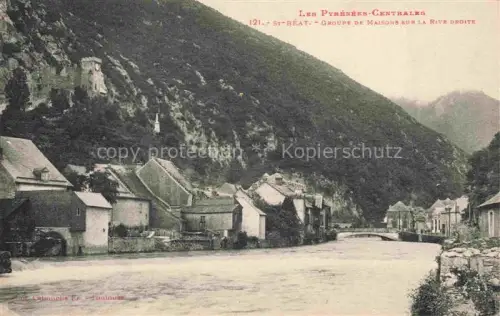 AK / Ansichtskarte St-Beat Saint-Gaudens 31 Haute-Garonne Groupe Maison Sur la Rive Droite Pyrenaeen