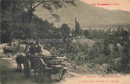 AK / Ansichtskarte LUCHON Bagneres-de-Luchon 31 Haute-Garonne La Route D'Espagne Castelvieilh Pferdkutsche 