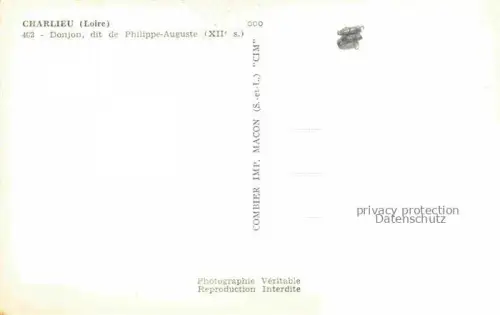 AK / Ansichtskarte Charlieu ROANNE 42 Loire Donjon dit de Philippe Auguste