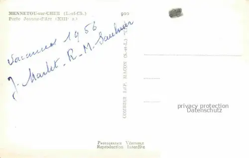 AK / Ansichtskarte Mennetou-sur-Cher Romorantin-Lanthenay 41 Loir-et-Cher Porte Jeanne d'Arc