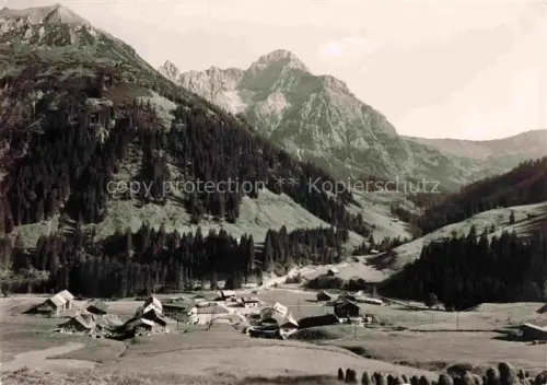 AK / Ansichtskarte Kleinwalsertal Vorarlberg AT Baad mit Baerenkopf und Widderstein