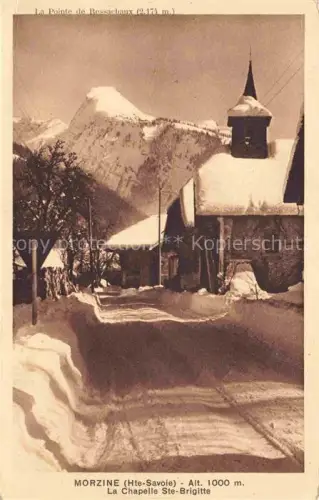 AK / Ansichtskarte Morzine Thonon-les-Bains 74 Haute-Savoie La Chapelle Sainte Brigitte en hiver