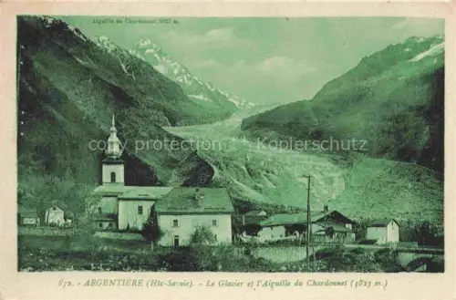 AK / Ansichtskarte Argentiere Argentieres Glacier d 74 Haute-Savoie Le glacier et l'Aiguille du Chardonnet