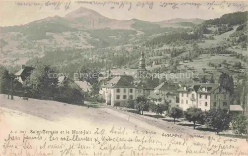 AK / Ansichtskarte Saint-Gervais-les-Bains 74 Haute-Savoie Vue générale et le Mont Joli