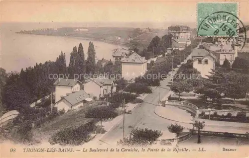 AK / Ansichtskarte Thonon-les-Bains 74 Haute-Savoie Boulevard de la Corniche Pointe de la Ripaille vue aérienne