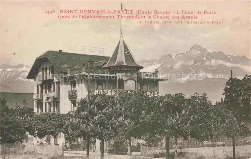 AK / Ansichtskarte Saint-Gervais-le-Fayet St-Gervais-les-Bains 74 Haute-Savoie Hôtel de Paris et la Chaîne des Aravis