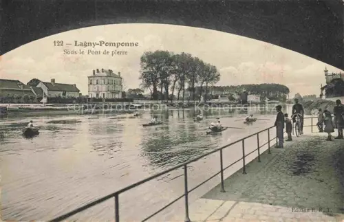 AK / Ansichtskarte Pomponne Lagny-sur-Marne 77 Sour le pont de pierre et la Marne