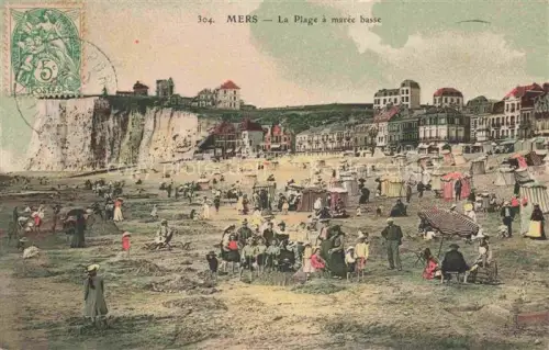 AK / Ansichtskarte MERS-SUR-MER MERS-LES-BAINS Abbeville 80 Somme La plage à marée haute