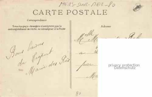 AK / Ansichtskarte MERS-SUR-MER MERS-LES-BAINS Abbeville 80 Somme La plage à marée haute