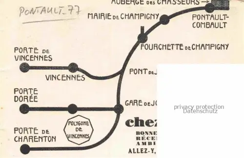 AK / Ansichtskarte Pontault-Combault Torcy 77 Seine-et-Marne Auberge des Chasseurs Restaurant Bar