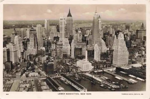 AK / Ansichtskarte NEW YORK City USA Aerial view of Lower Manhattan
