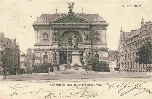 AK / Ansichtskarte DuessELDORF  CITY Kunsthalle und Bismarckdenkmal Deutsche Reichspost
