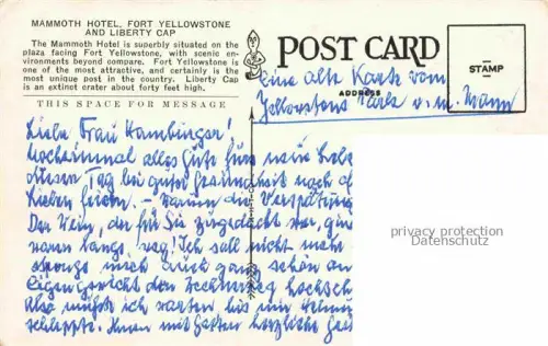 AK / Ansichtskarte Yellowstone National Park Wyoming USA Liberty Cap and Mammoth Hotel