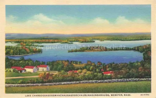 AK / Ansichtskarte Webster Massachusetts USA Lake Chaubunagungamaug Illustration