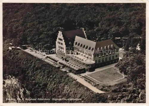 AK / Ansichtskarte KOBLENZ  Rhein Berghotel Rittersturz Original Fliegeraufnahme