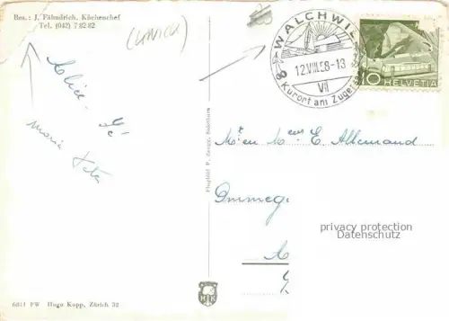 AK / Ansichtskarte Walchwil Zug ZG Seehotel Lothenbach am Zugersee