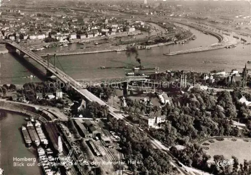 AK / Ansichtskarte Homberg DUISBURG Niederrhein Blick auf Rheinbruecke und den Ruhrorter Hafen