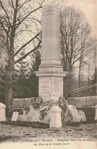 AK / Ansichtskarte Pondaurat Langon 33 Gironde Monument des Morts Grande Guerre 