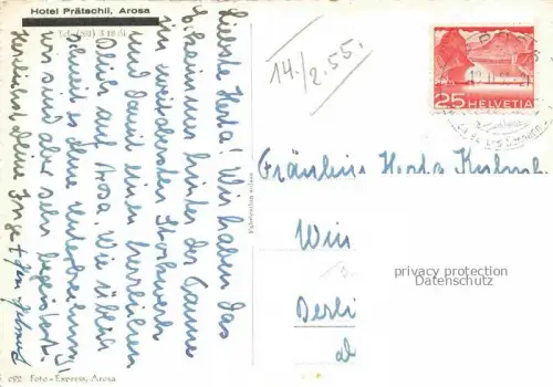AK / Ansichtskarte AROSA GR Hotel Praetschli
