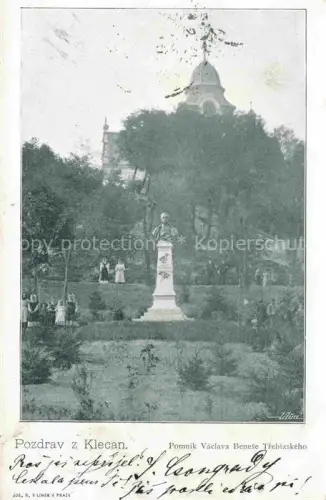 AK / Ansichtskarte Klecan Klecany Gross-Kletzan Prag PRAHA Prahy Prague CZ Pomnik Václava Benese Trebizskeho