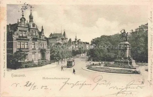 AK / Ansichtskarte HANNOVER  CITY Hohenzollernstrasse Denkmal Strassenbahn