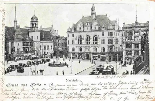 AK / Ansichtskarte HALLE  SAALE Marktplatz Deutsche Reichspost