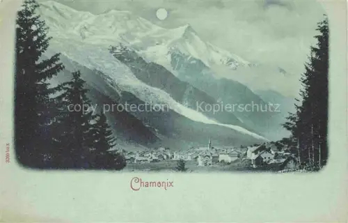 AK / Ansichtskarte CHAMONIX BONNEVILLE 74 Haute-Savoie Panorama au clair de lune
