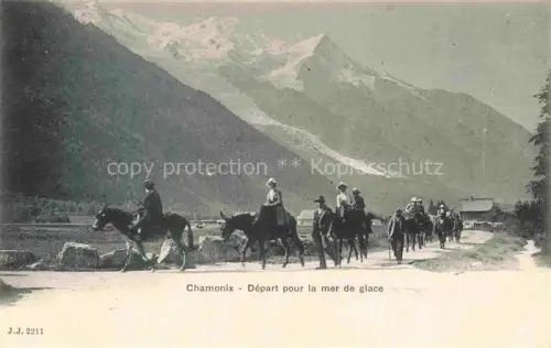 AK / Ansichtskarte CHAMONIX BONNEVILLE 74 Haute-Savoie Départ pour la mer de glace