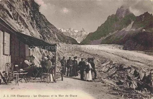 AK / Ansichtskarte CHAMONIX BONNEVILLE 74 Haute-Savoie Le Chapeau et la mer de glace