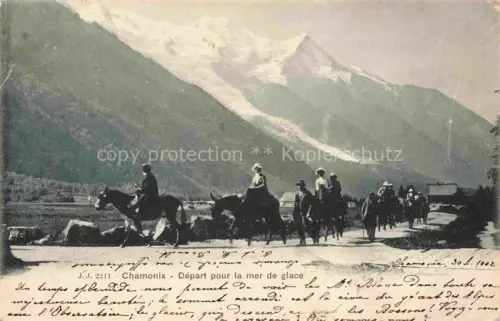 AK / Ansichtskarte CHAMONIX BONNEVILLE 74 Haute-Savoie Départ pour la mer de glace Alpes