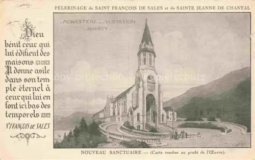 AK / Ansichtskarte ANNECY 74 Haute-Savoie Pèlerinage de Saint Francois de Sales et de Sainte Jeanne de Chantal nouveau sanctuaire Dessin Kuenstlerkarte