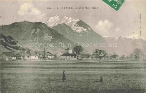 AK / Ansichtskarte Viuz Faverges Annecy 74 Haute-Savoie Vue générale et le Mont Blanc