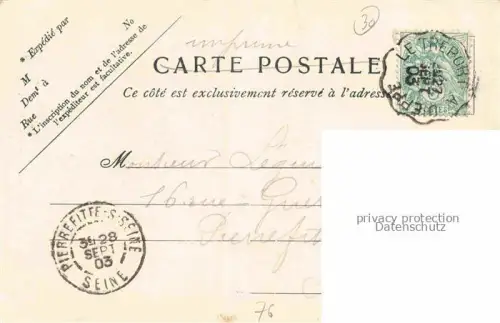 AK / Ansichtskarte LE TREPORT Dieppe 76 Seine-Maritime La Vieille Croix de grès et Rue de Paris