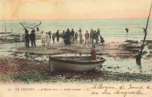 AK / Ansichtskarte LE TREPORT Dieppe 76 Seine-Maritime A marée basse soleil couchant