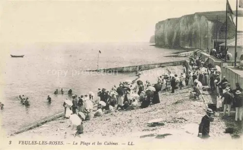 AK / Ansichtskarte Veules-les-Roses Dieppe 76 Seine-Maritime La plage et les cabines