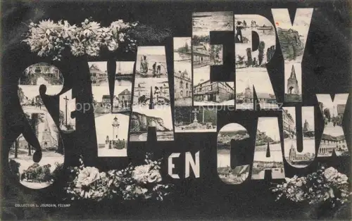 AK / Ansichtskarte Saint-Valery-en-Caux St-Valery-en-Caux 76 Seine-Maritime Vues d'ensemble Schriftzug