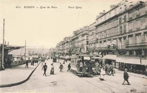 AK / Ansichtskarte ROUEN 76 Seine-Maritime Quai de Paris Tram
