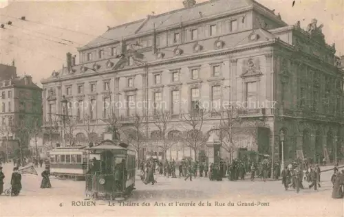 AK / Ansichtskarte ROUEN 76 Seine-Maritime Le Théâtre des Arts et l'entrée de la Rue du Grand Pont