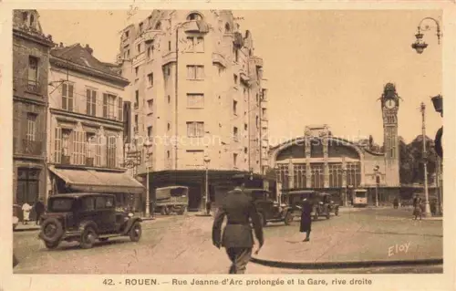 AK / Ansichtskarte ROUEN 76 Seine-Maritime Rue Jeanne d'Arc prolongée et la gare rive droite