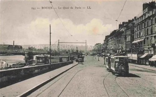 AK / Ansichtskarte ROUEN 76 Seine-Maritime Le Quai de Paris Tram
