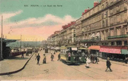 AK / Ansichtskarte ROUEN 76 Seine-Maritime Le Quai de Paris Tram