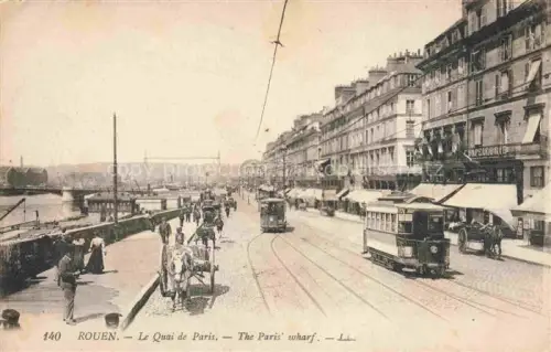 AK / Ansichtskarte ROUEN 76 Seine-Maritime Le Quai de Paris Tram