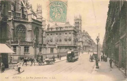 AK / Ansichtskarte ROUEN 76 Seine-Maritime Rue Jeanne d'Arc Tram